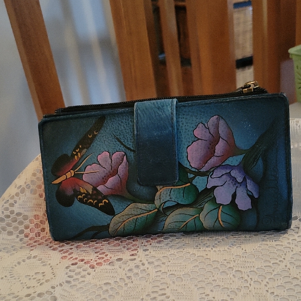 🐦Anuschka Hand Painted Leather Wallet🐦